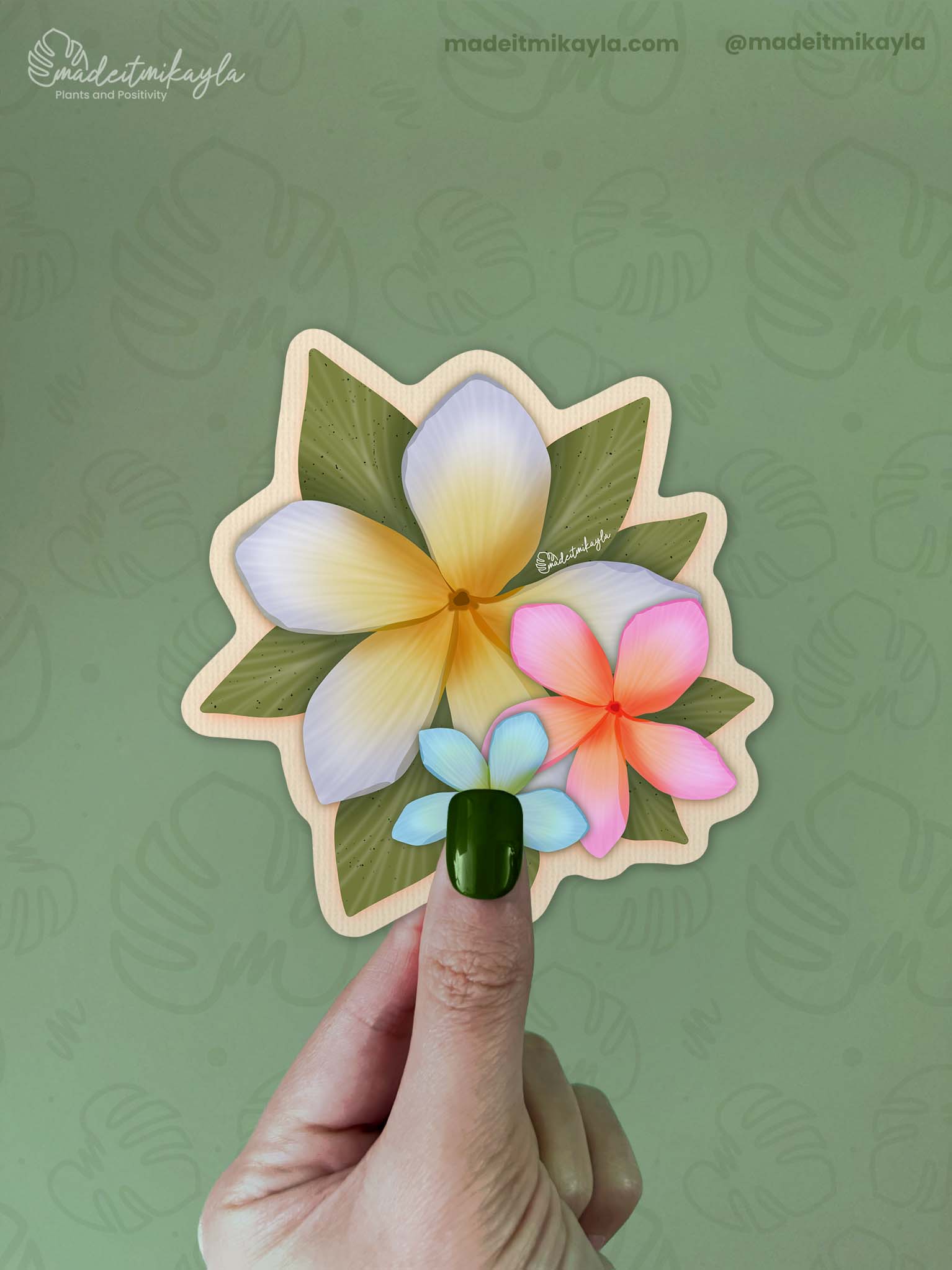 Plumeria Trio Sticker | MadeItMikayla