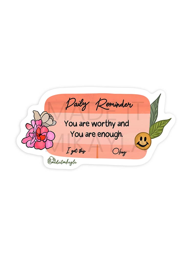 CLEAR Daily Reminder Sticker | MadeItMikayla