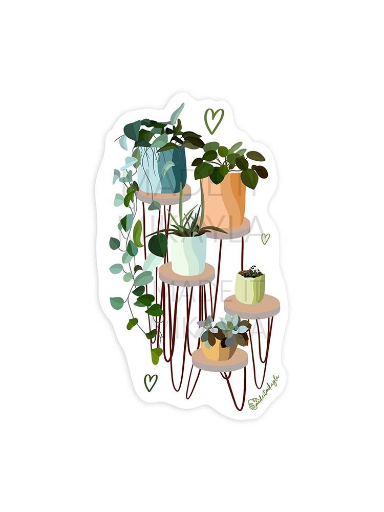 CLEAR Plant Stools Sticker | MadeItMikayla