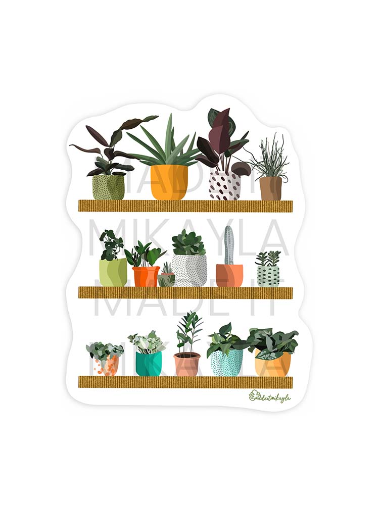 CLEAR Plantiful Shelves Sticker | MadeItMikayla