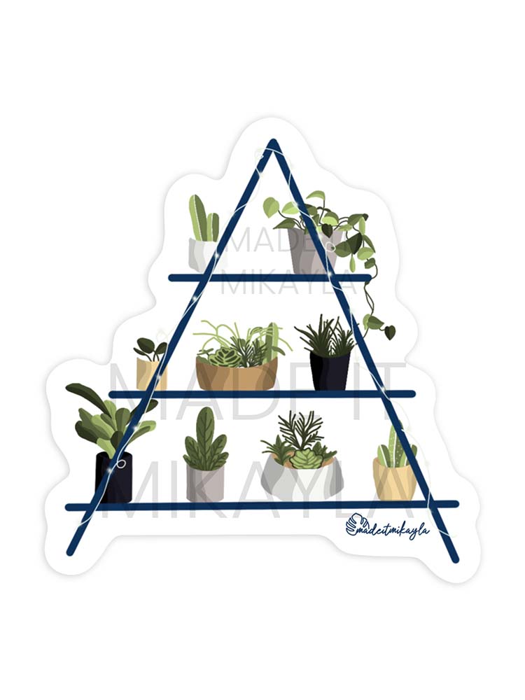 CLEAR Triangle Plant Shelf Sticker | MadeItMikayla