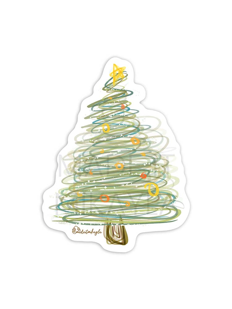 Christmas Tree Scribble Sticker | MadeItMikayla