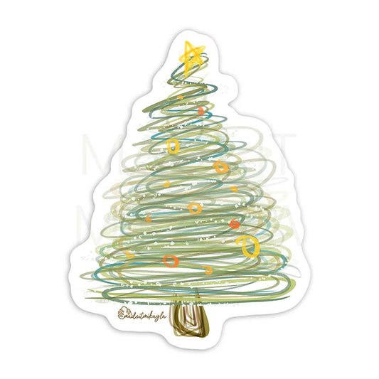 Christmas Tree Scribble Sticker | MadeItMikayla