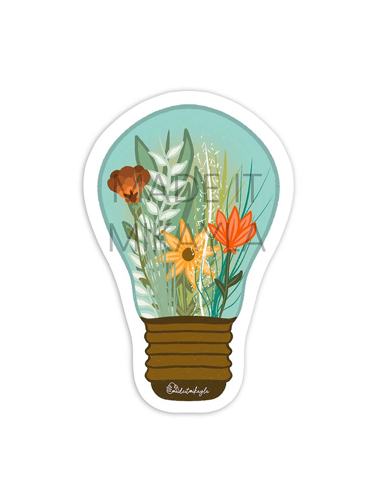 Green Energy Lightbulb Sticker | MadeItMikayla