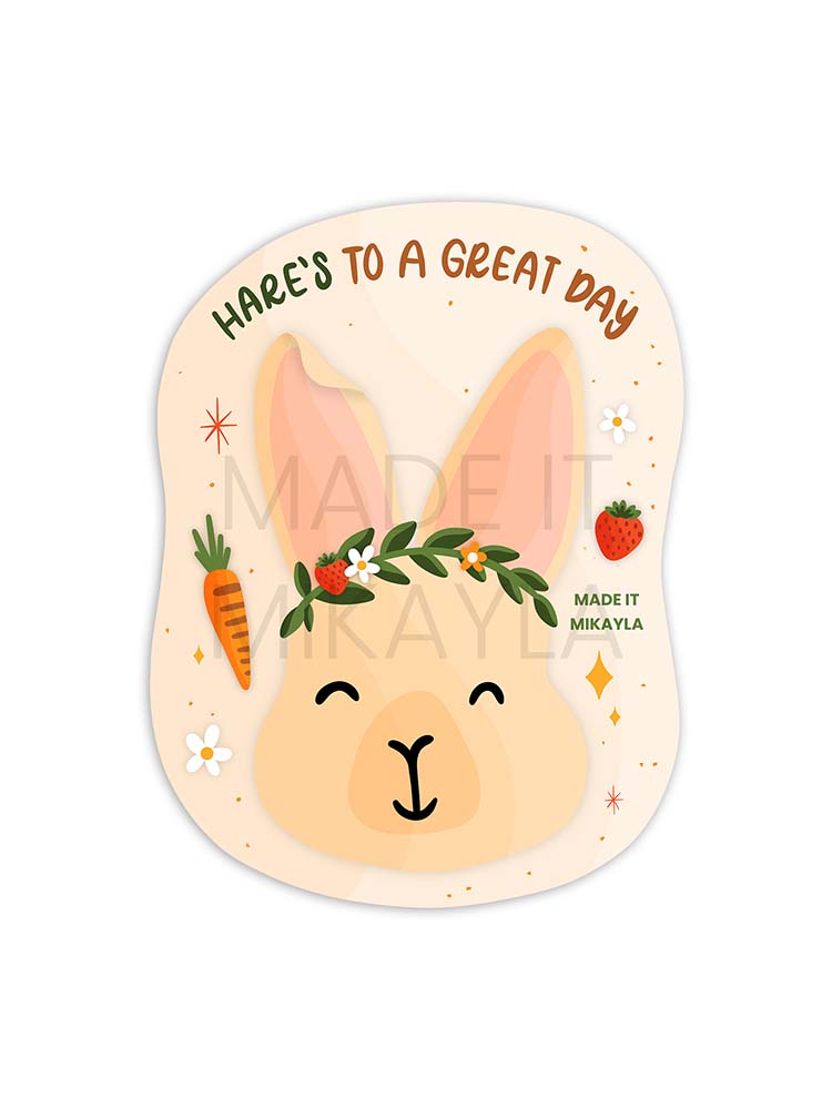 Hare's to a Great Day Bunny Sticker | MadeItMikayla