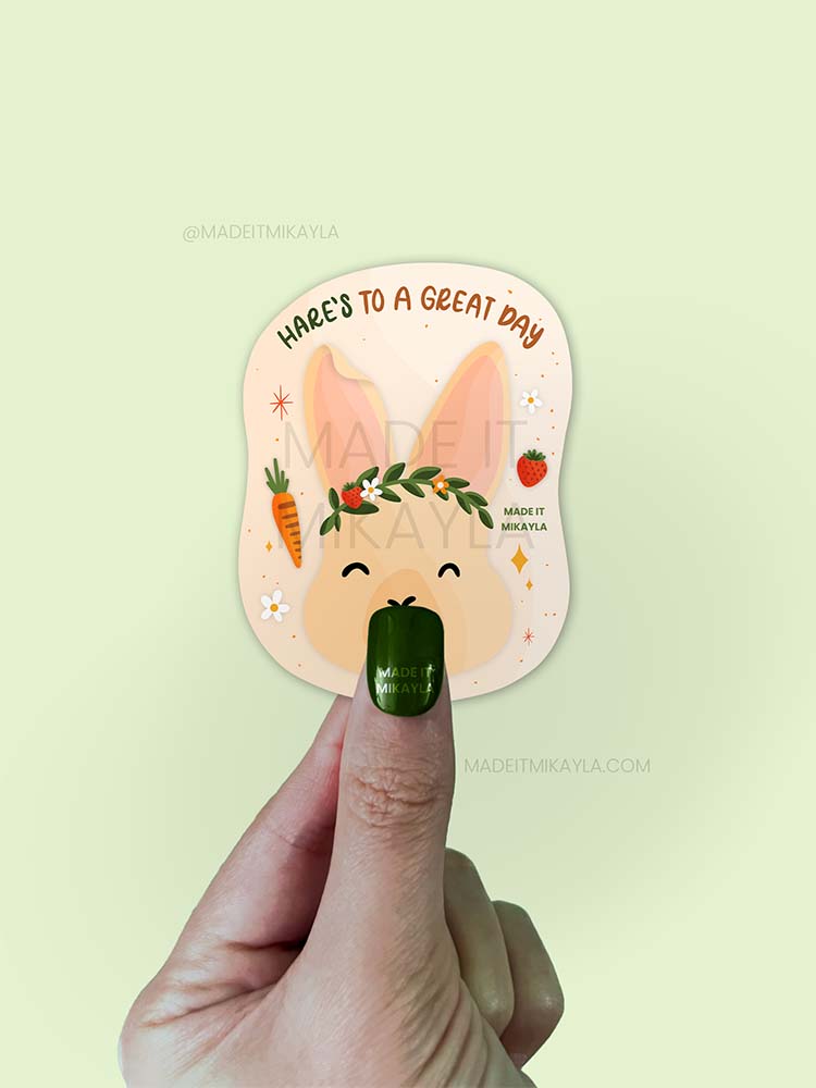 Hare's to a Great Day Bunny Sticker | MadeItMikayla