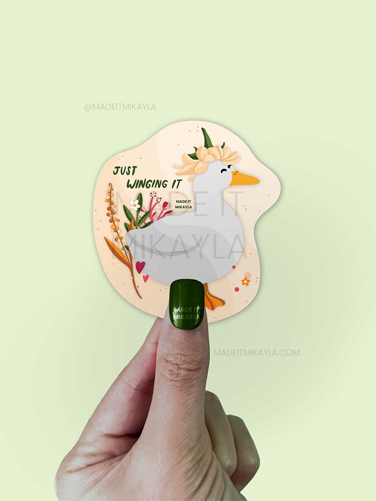 Just Winging It Duck Sticker | MadeItMikayla