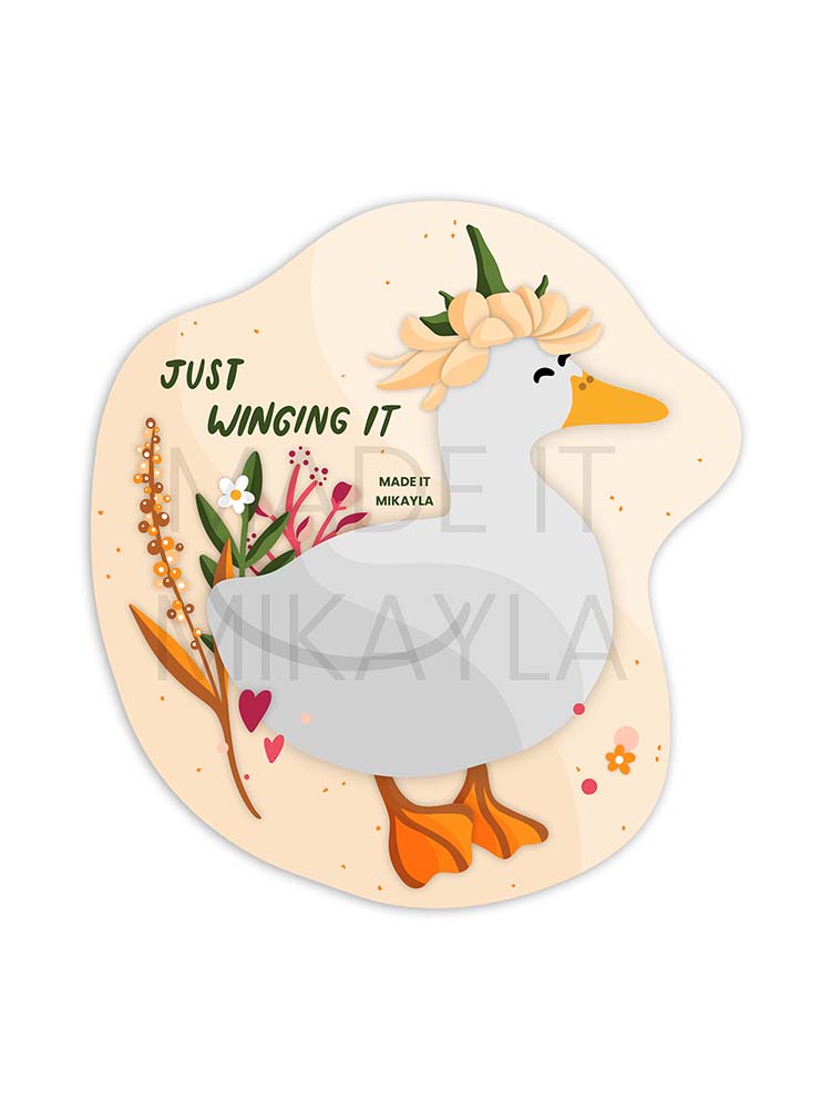 Just Winging It Duck Sticker | MadeItMikayla