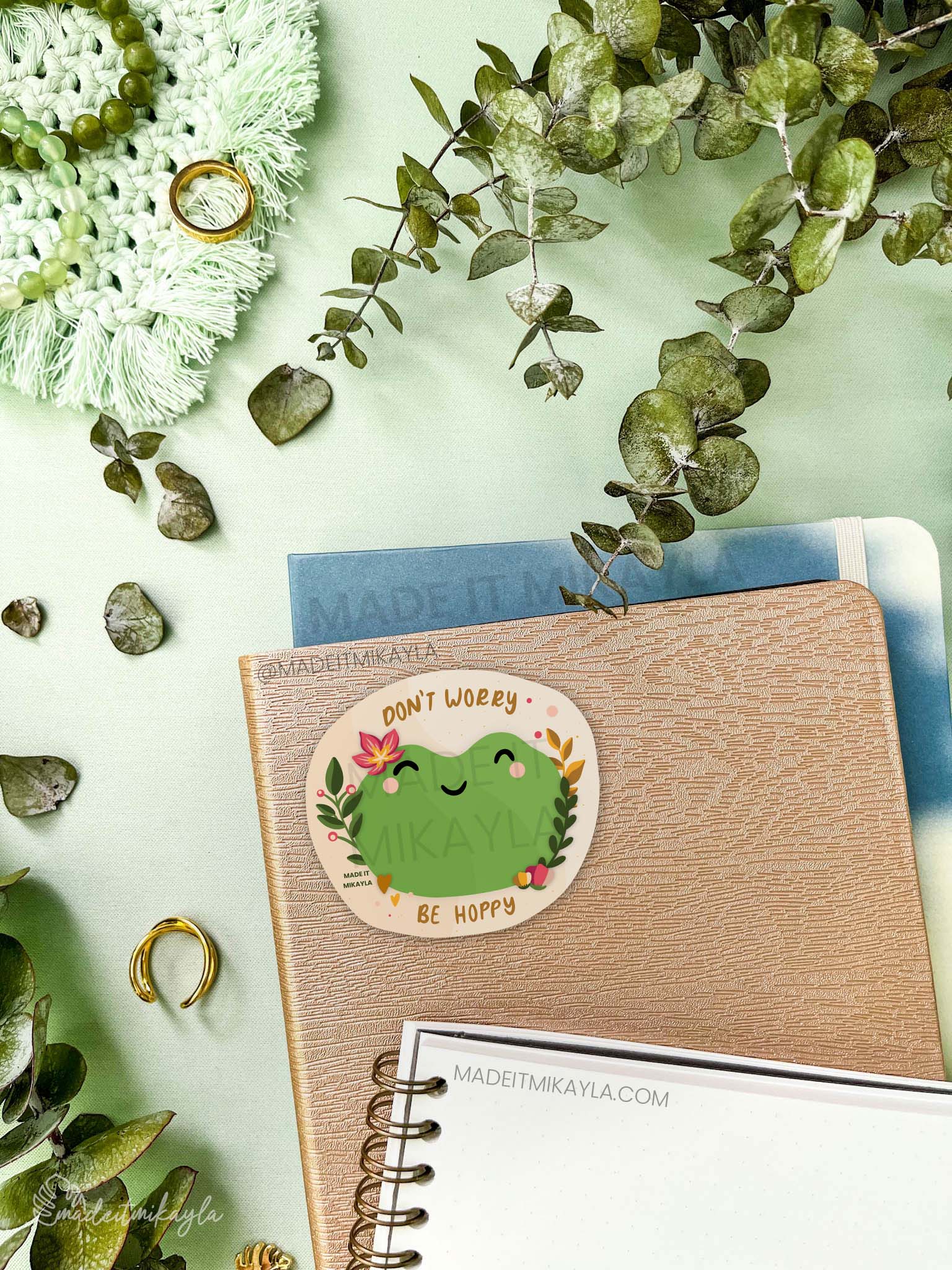 Don't Worry Be Hoppy Frog Sticker | MadeItMikayla