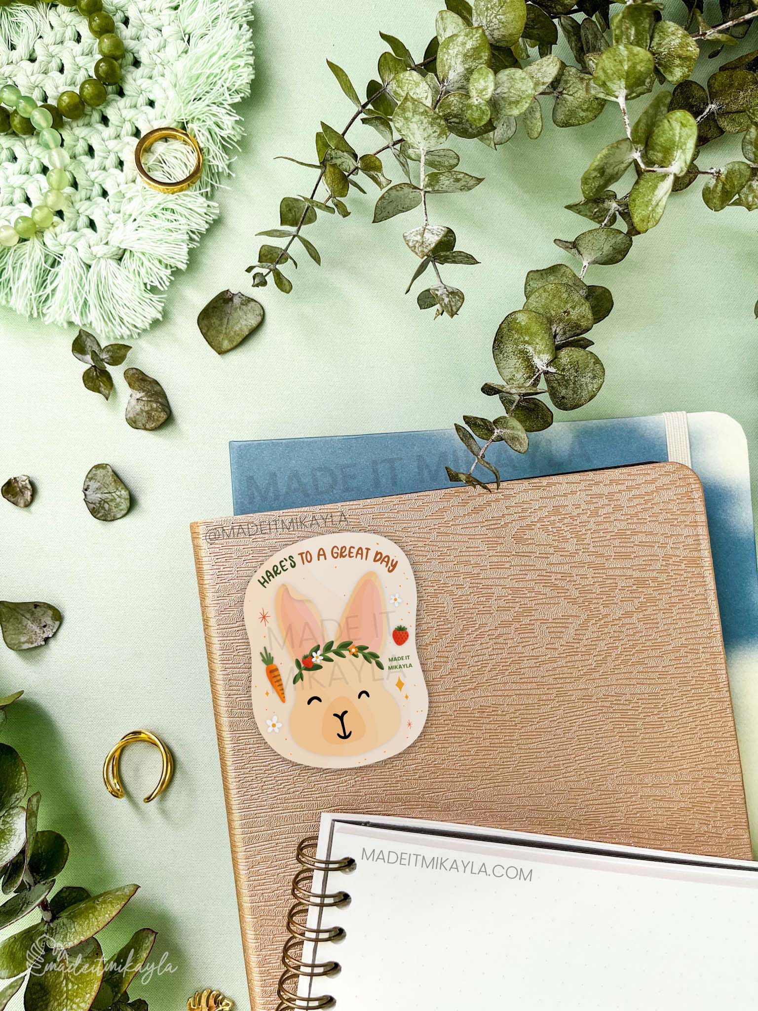 Hare's to a Great Day Bunny Sticker | MadeItMikayla