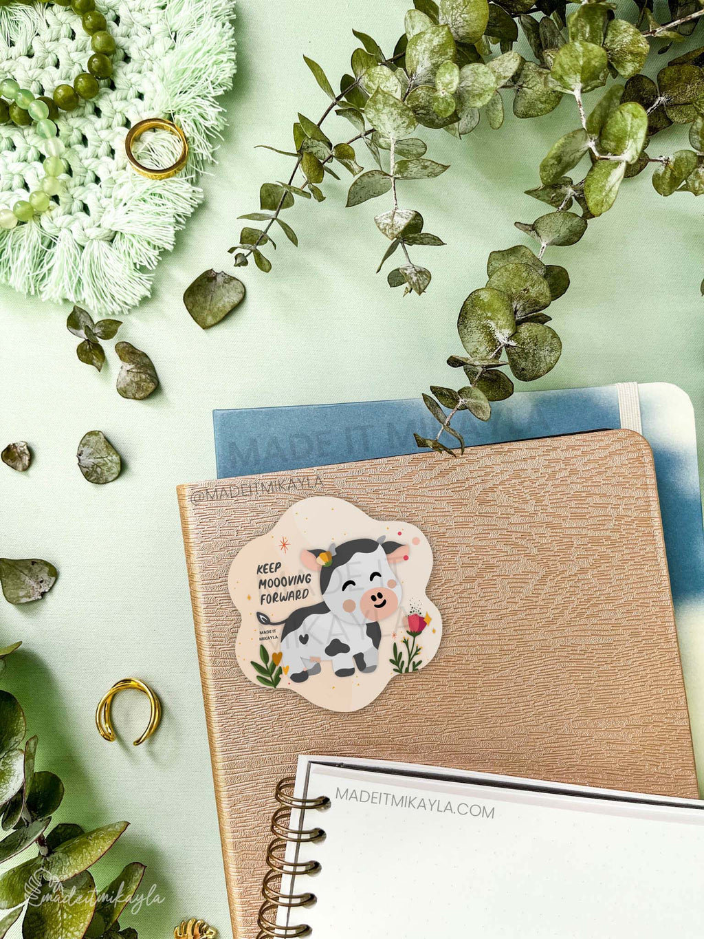 Keep Moooving Forward Cow Sticker | MadeItMikayla