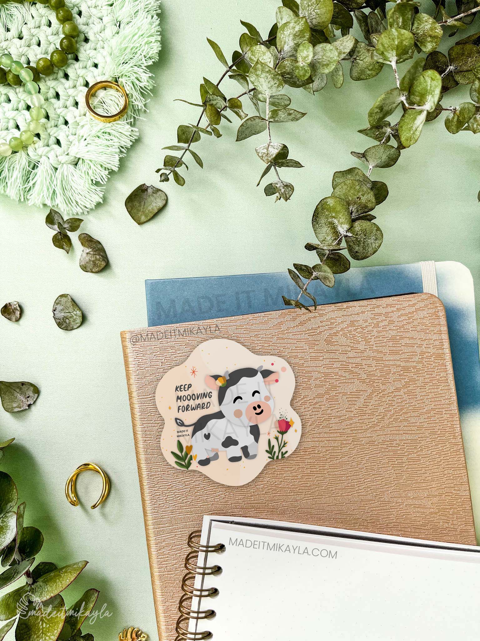 Keep Moooving Forward Cow Sticker | MadeItMikayla
