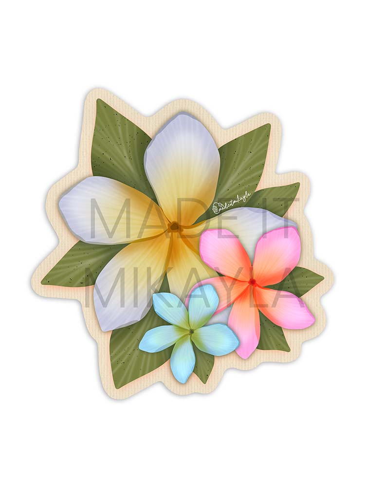 Plumeria Trio Sticker | MadeItMikayla