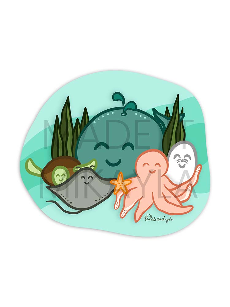 Sea Animals Sticker | MadeItMikayla