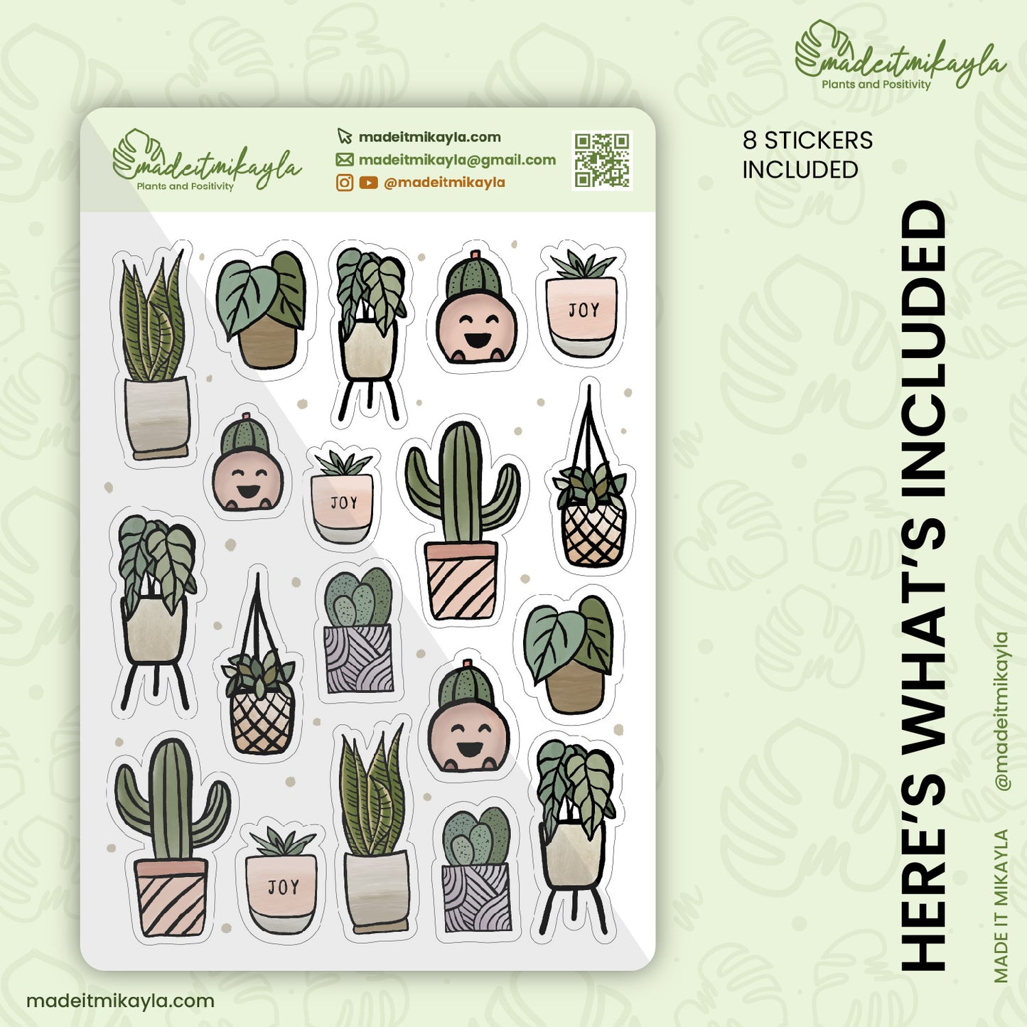 Neutral House Plants Digital Stickers | MadeItMikayla