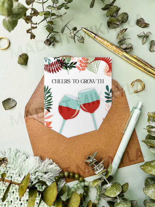 Cheers To Growth Greeting Card | MadeItMikayla