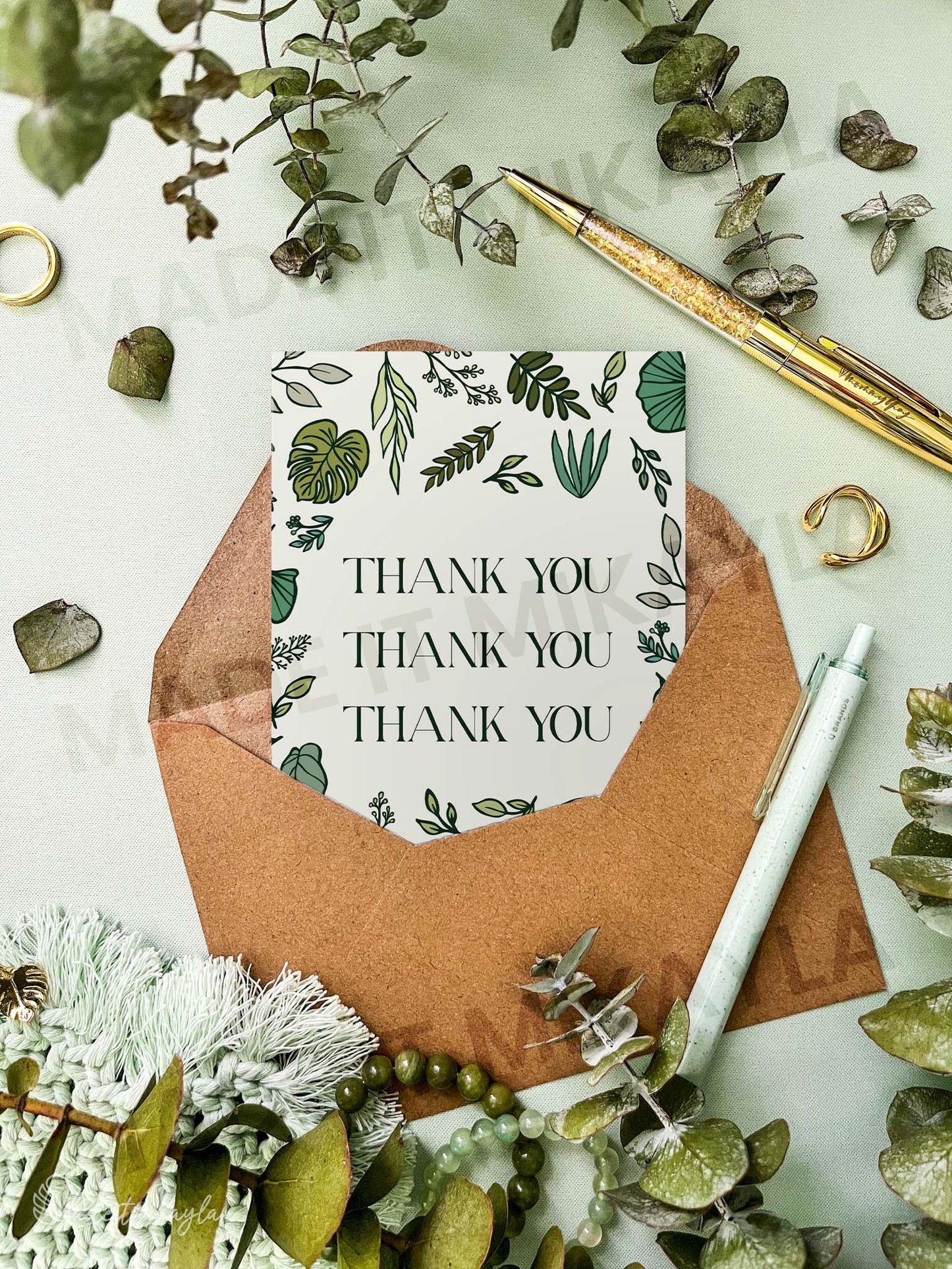 Thank You Thank You Thank You Greeting Card