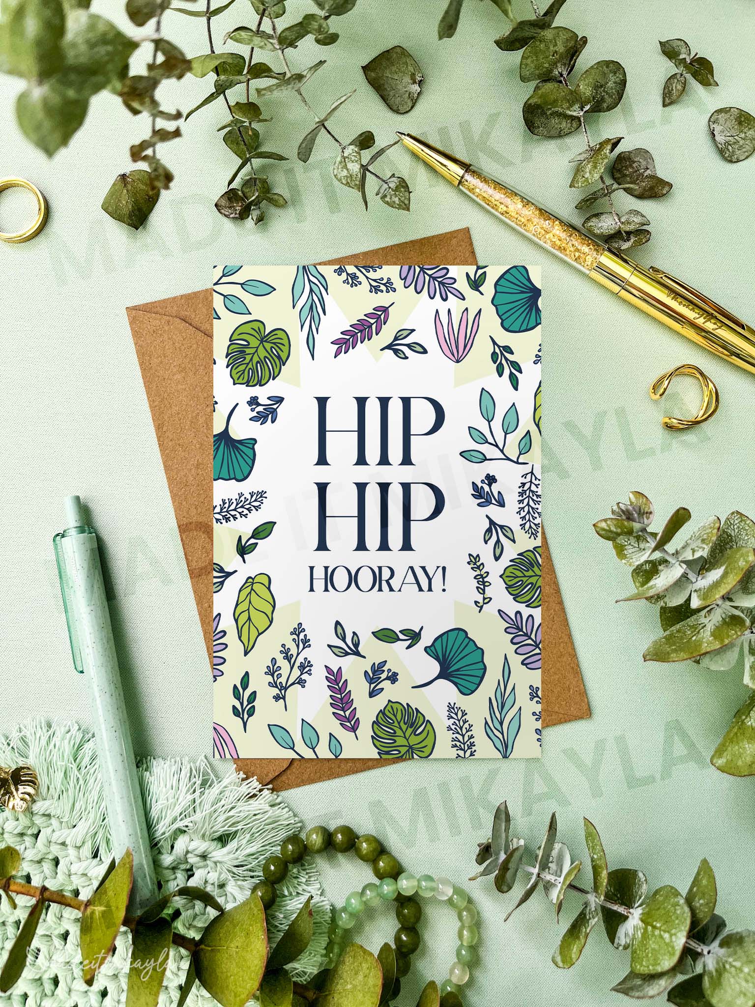 Hip Hip Hooray Greeting Card | MadeItMikayla