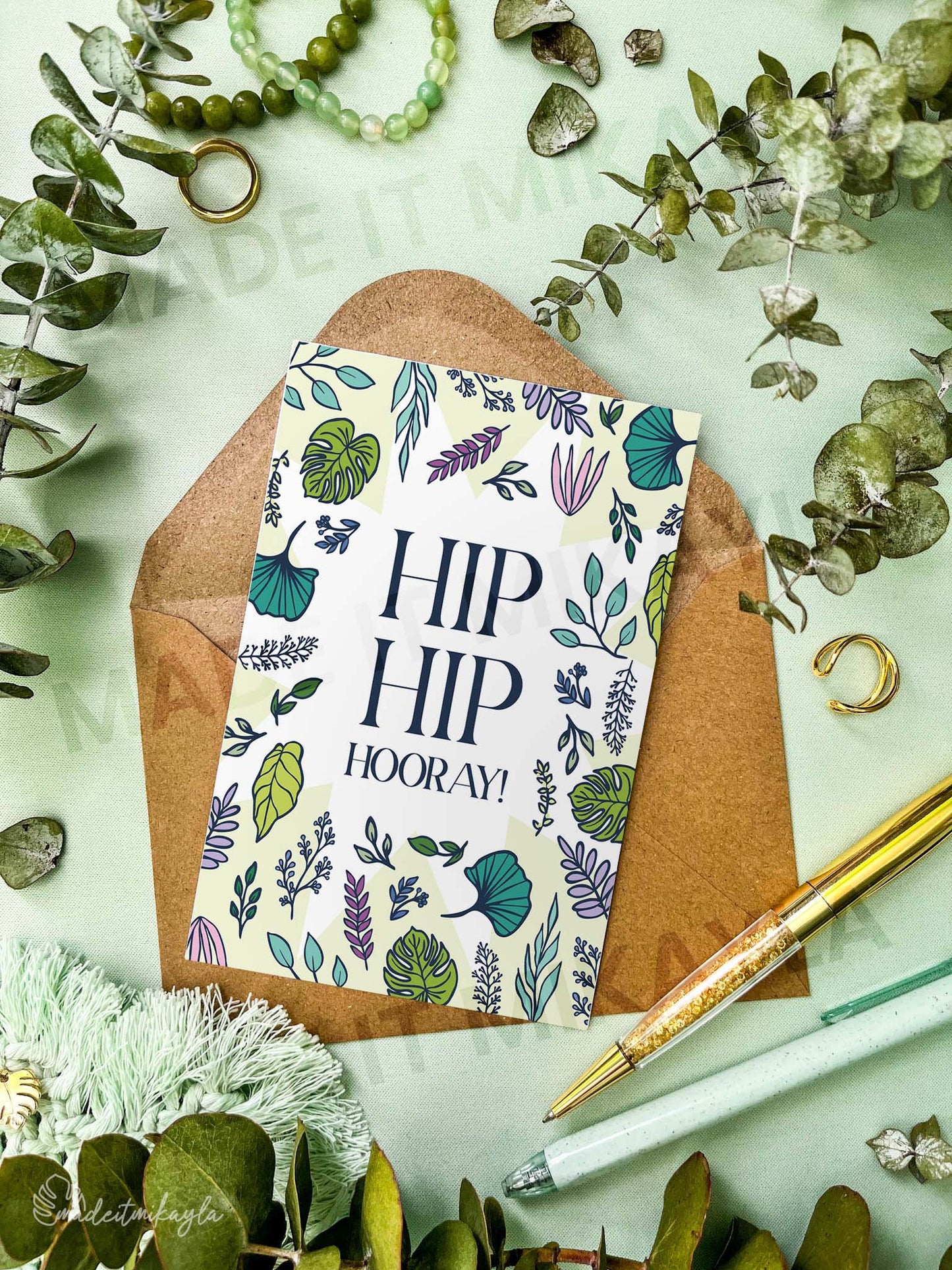 Hip Hip Hooray Greeting Card | MadeItMikayla