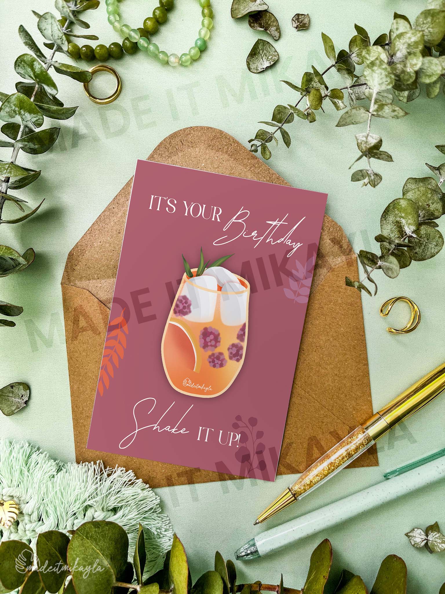 It's Your Birthday, Shake It Up Greeting Card | MadeItMikayla