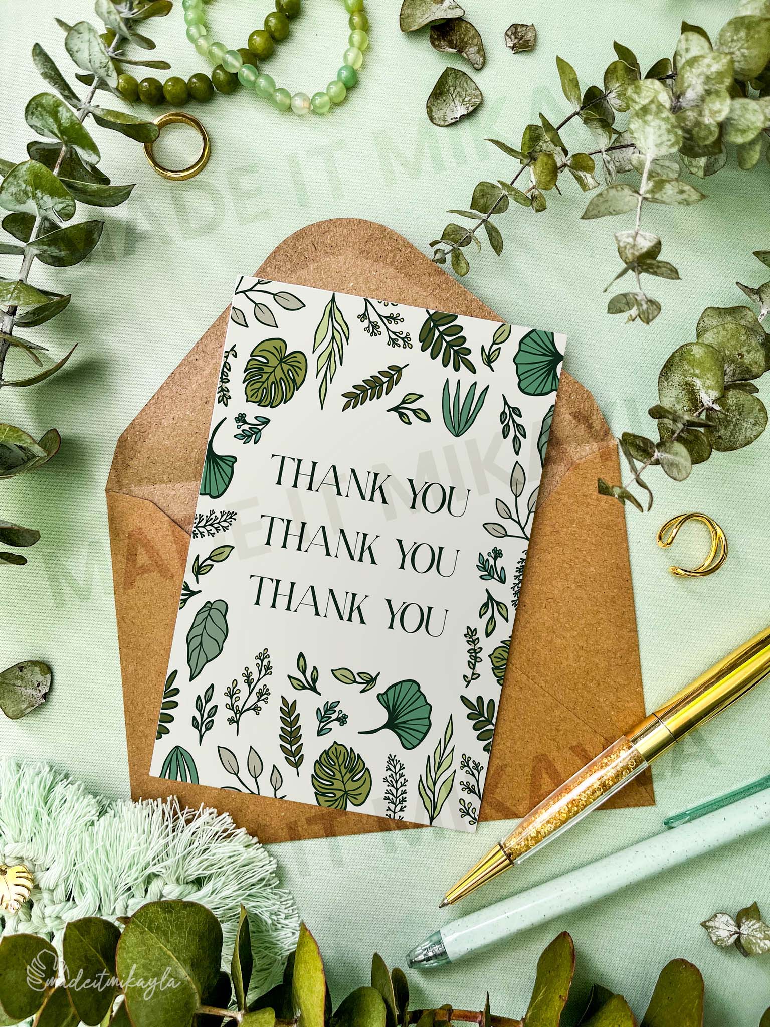 Thank You Thank You Thank You Greeting Card | MadeItMikayla