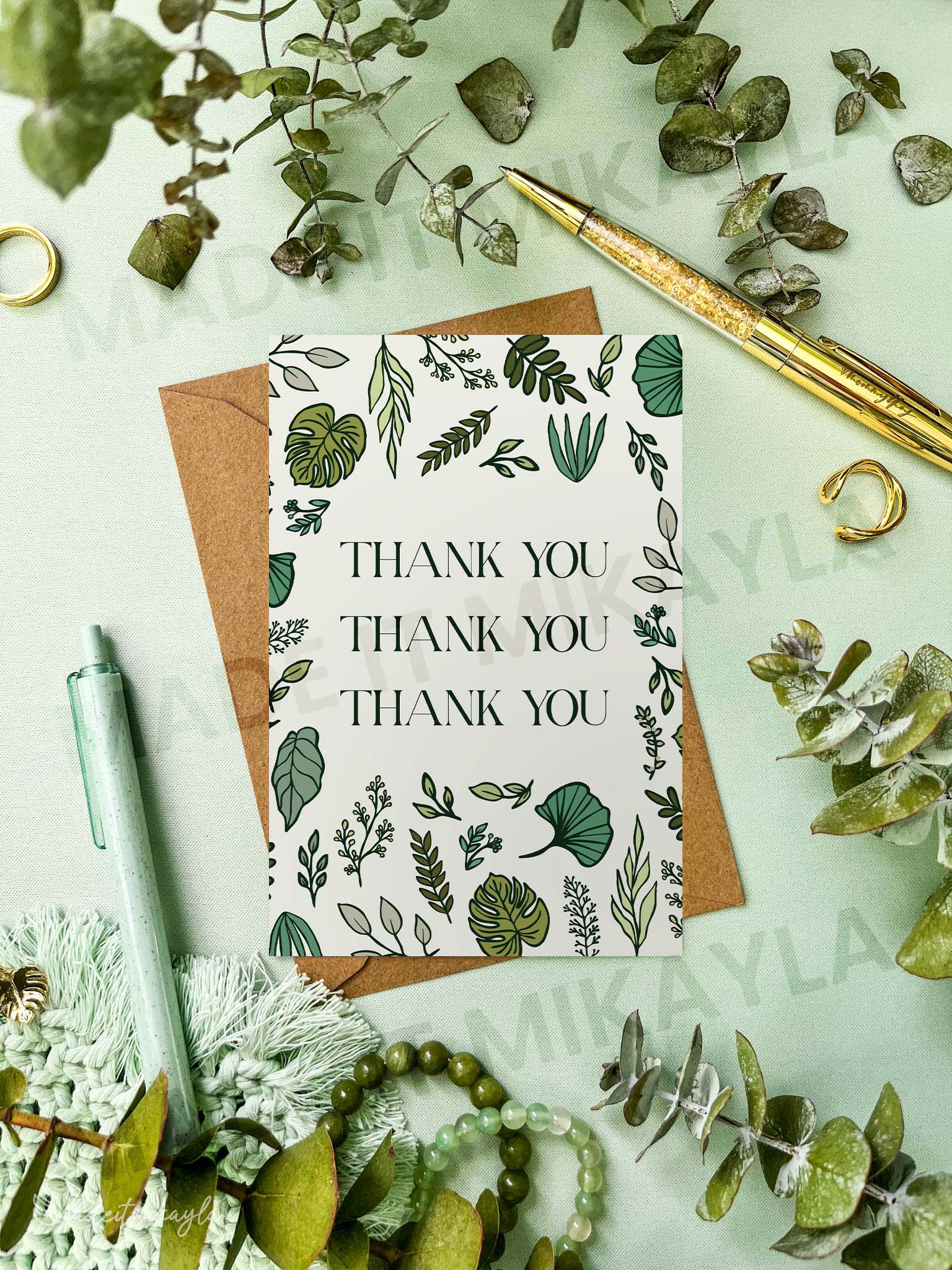 Thank You Thank You Thank You Greeting Card | MadeItMikayla