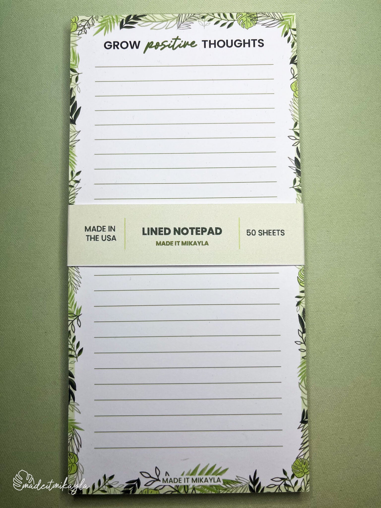 Oopsies Mixed Greenery Lined Notepad
