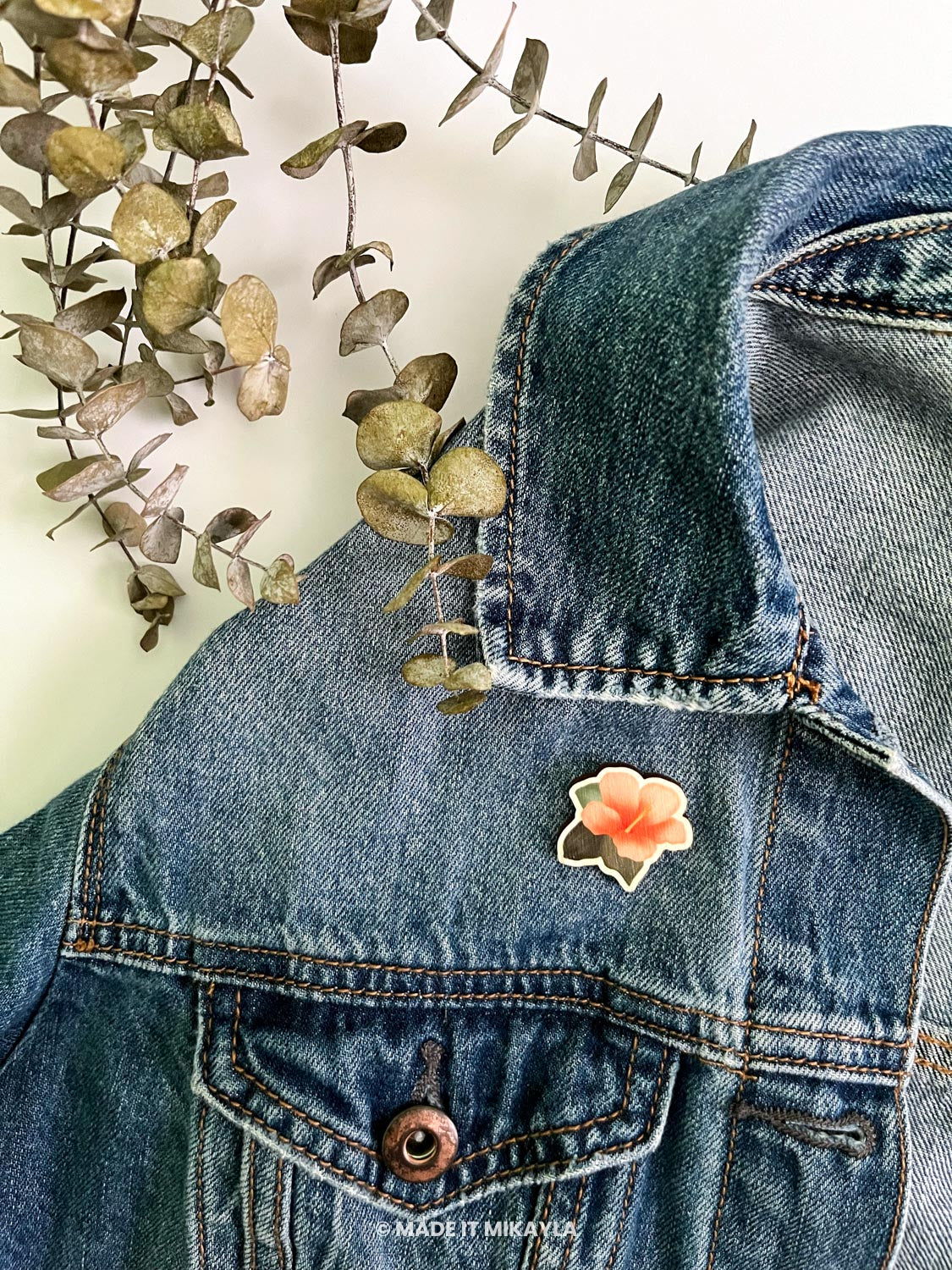 Hibiscus Wooden Pin | MadeItMikayla