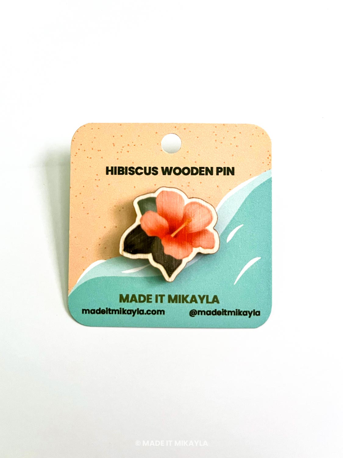 Hibiscus Wooden Pin | MadeItMikayla