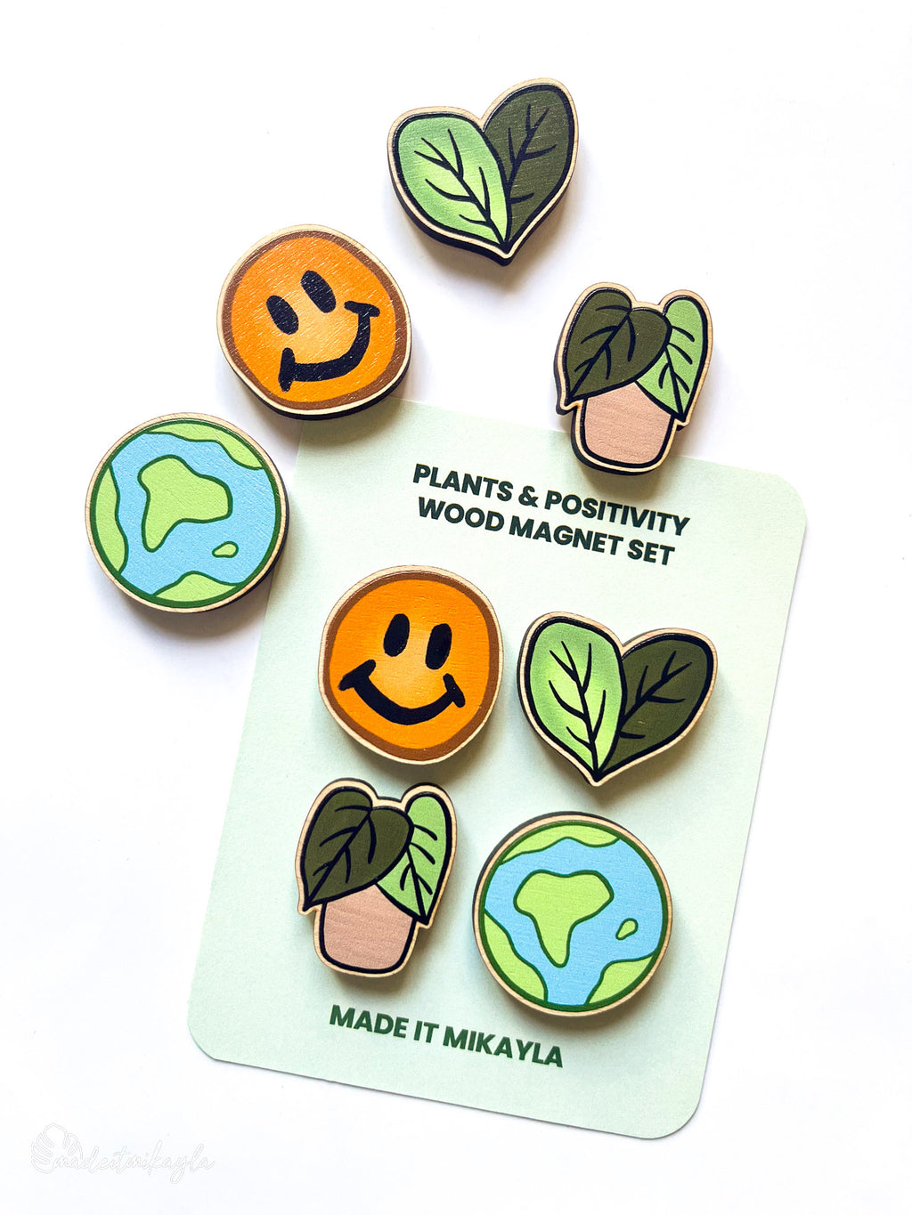 Plants & Positivity Wood Magnet Set