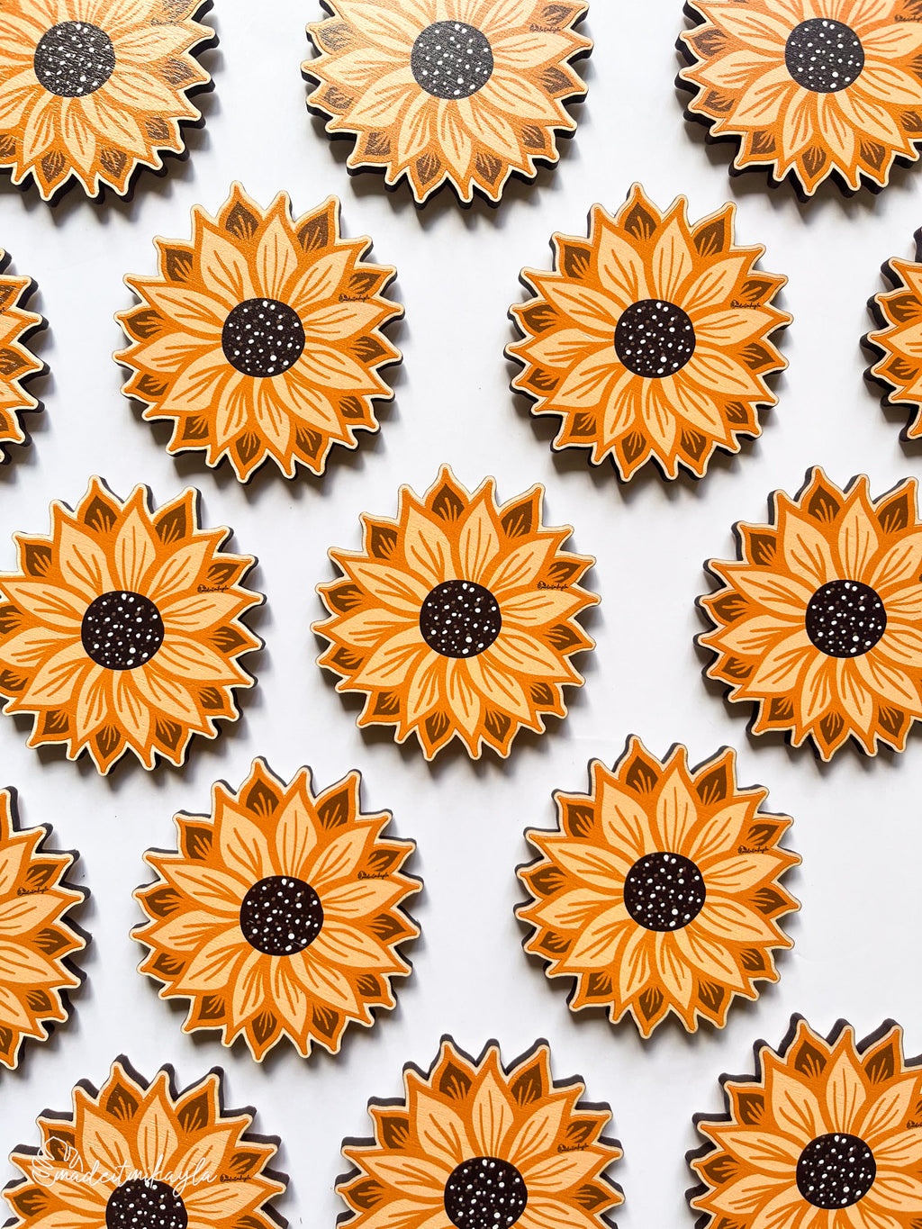 Sunflower Wood Magnet