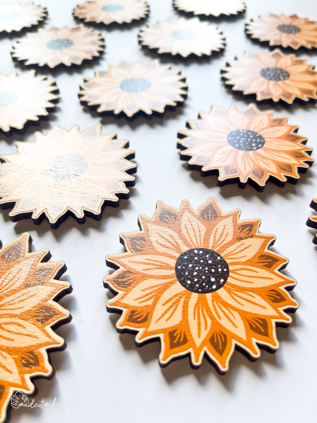 Sunflower Wood Magnet