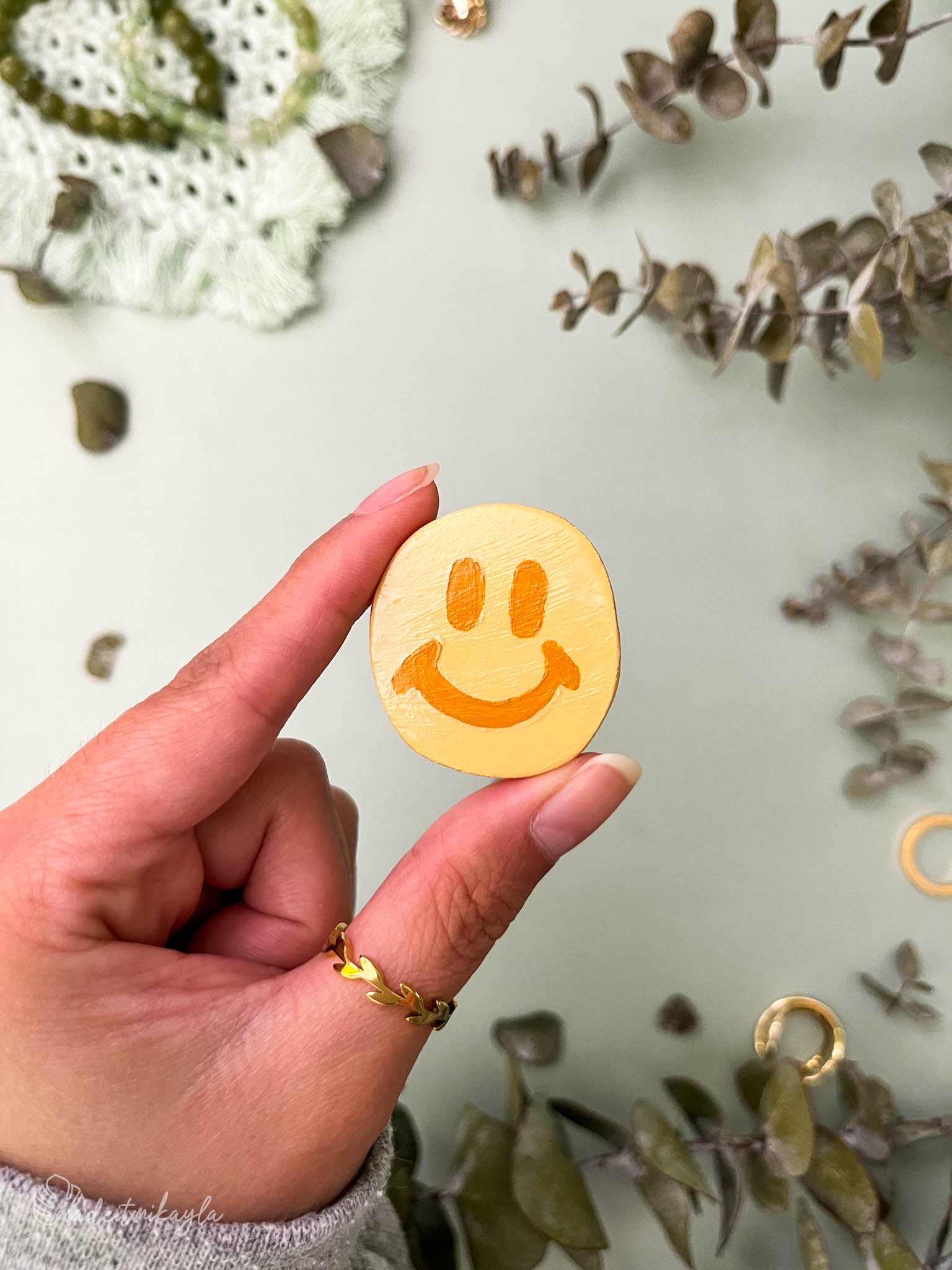 Smiley Face Clay Pin | MadeItMikayla