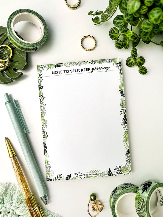 Mixed Greenery Blank Notepad | MadeItMikayla