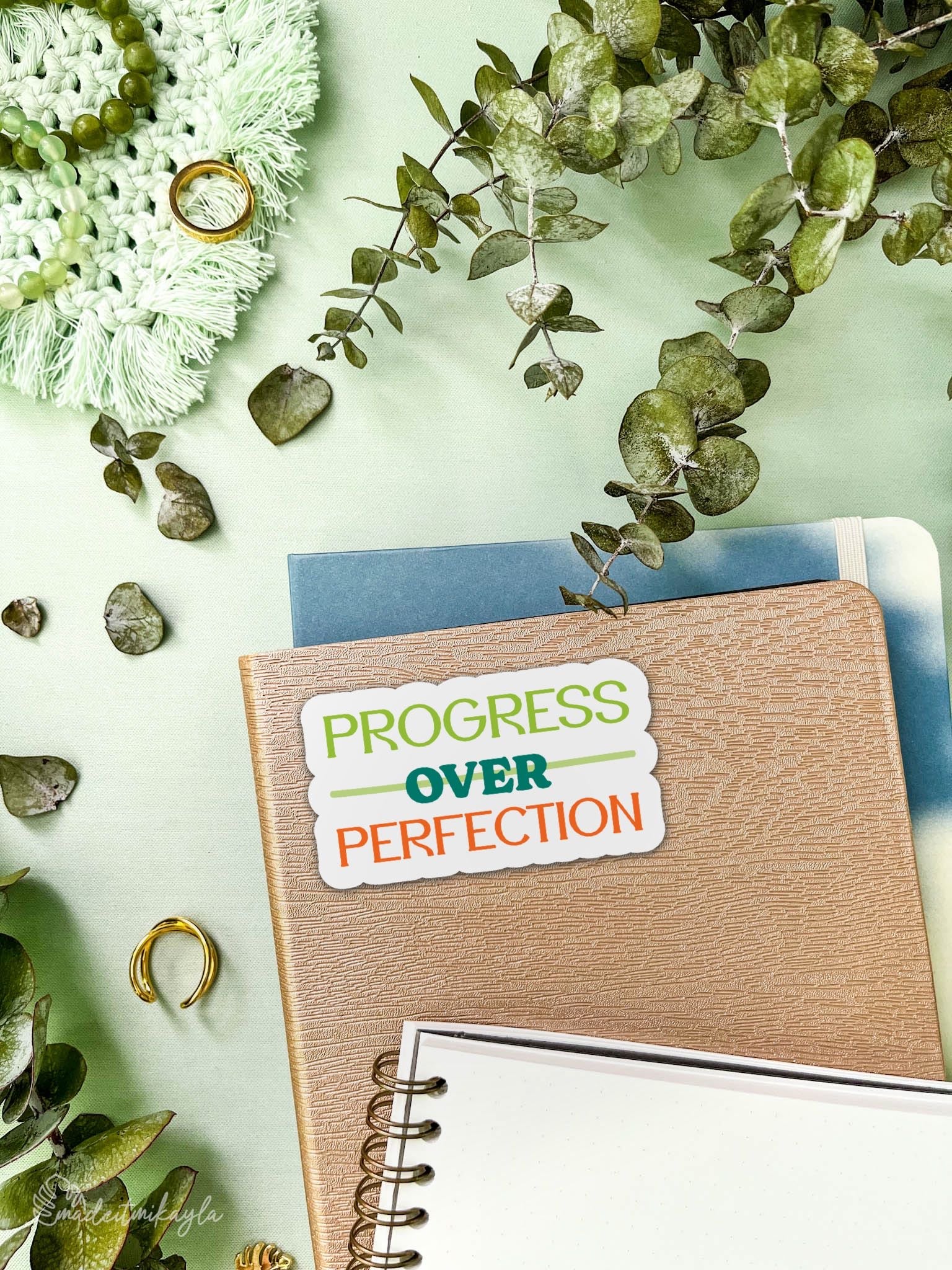 Progress Over Perfection Sticker | MadeItMikayla