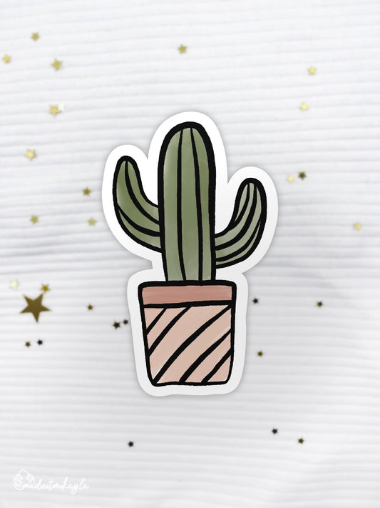 Potted Cactus Plant Sticker | MadeItMikayla