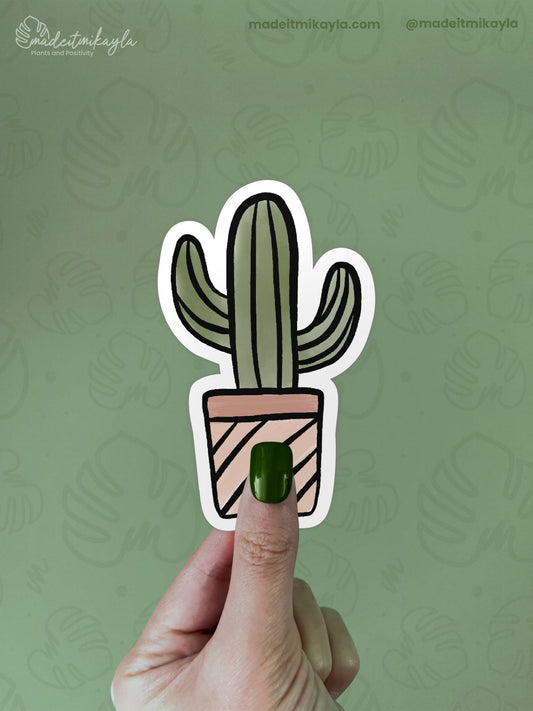Potted Cactus Plant Sticker | MadeItMikayla