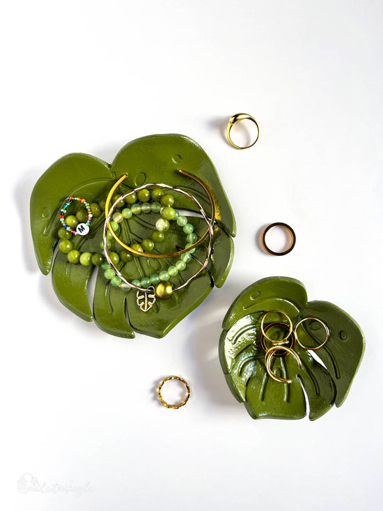 Monstera Leaf Jewelry Dish/Trinket Tray Both | MadeItMikayla