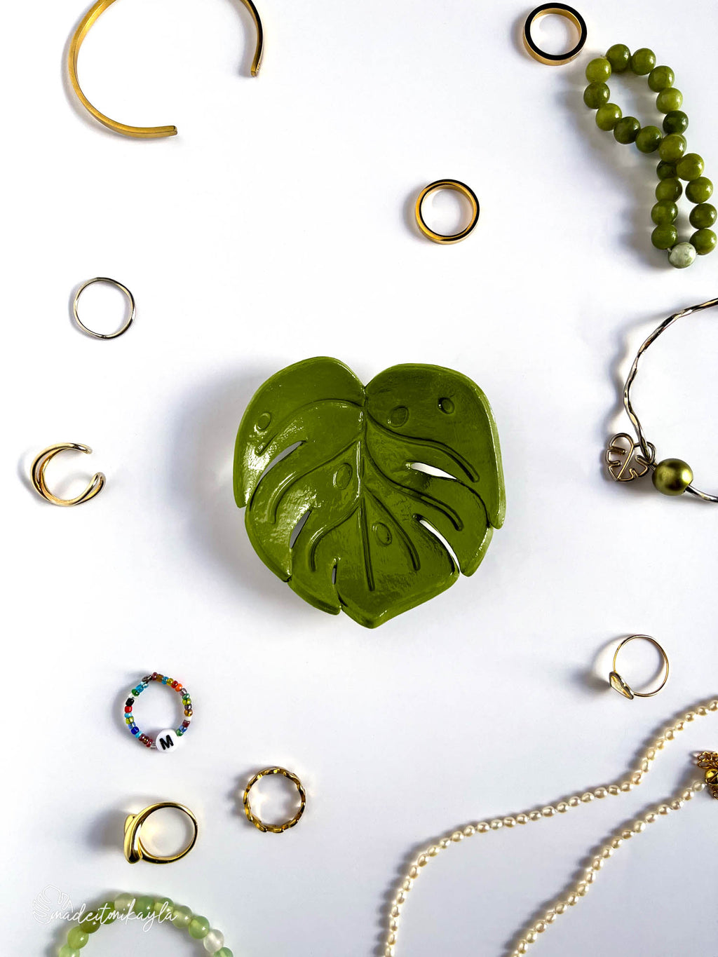 Mini Monstera Leaf Jewelry Dish/Trinket Tray | MadeItMikayla