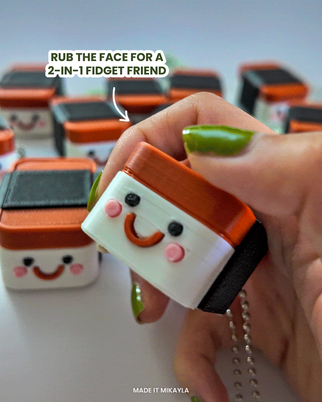 Spam Musubi Clicker Keychain