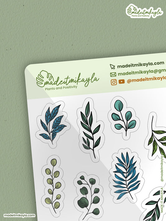 Gouache Greenery 2 Sticker Sheet | MadeItMikayla