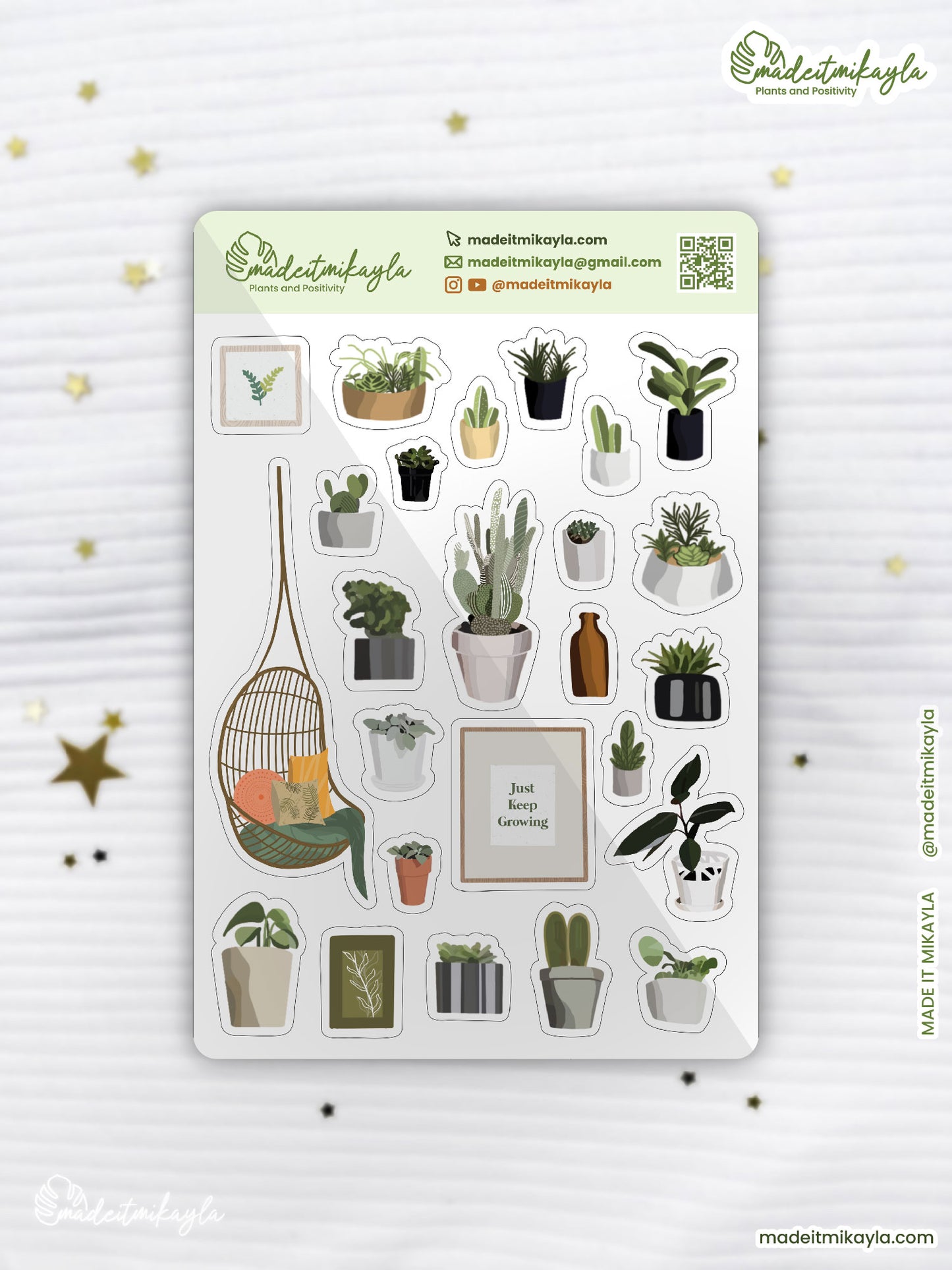 Indoor Plants 3 Sticker Sheet | MadeItMikayla