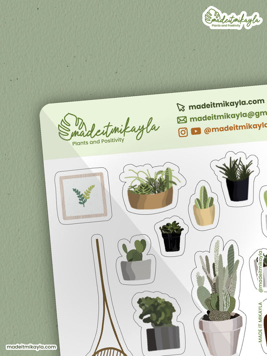 Indoor Plants 3 Sticker Sheet | MadeItMikayla