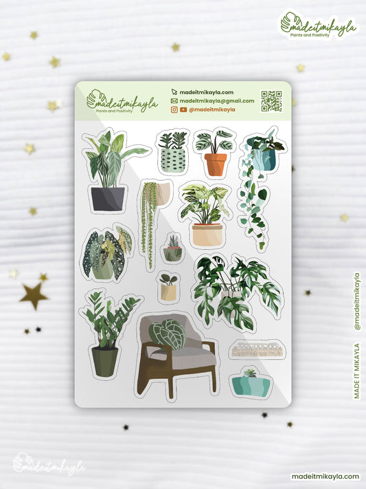 Indoor Plants 4 Sticker Sheet | MadeItMikayla