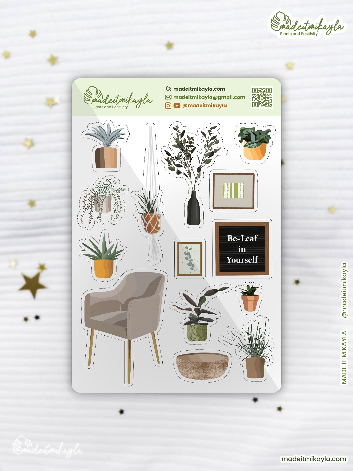 Indoor Plants 6 Sticker Sheet | MadeItMikayla