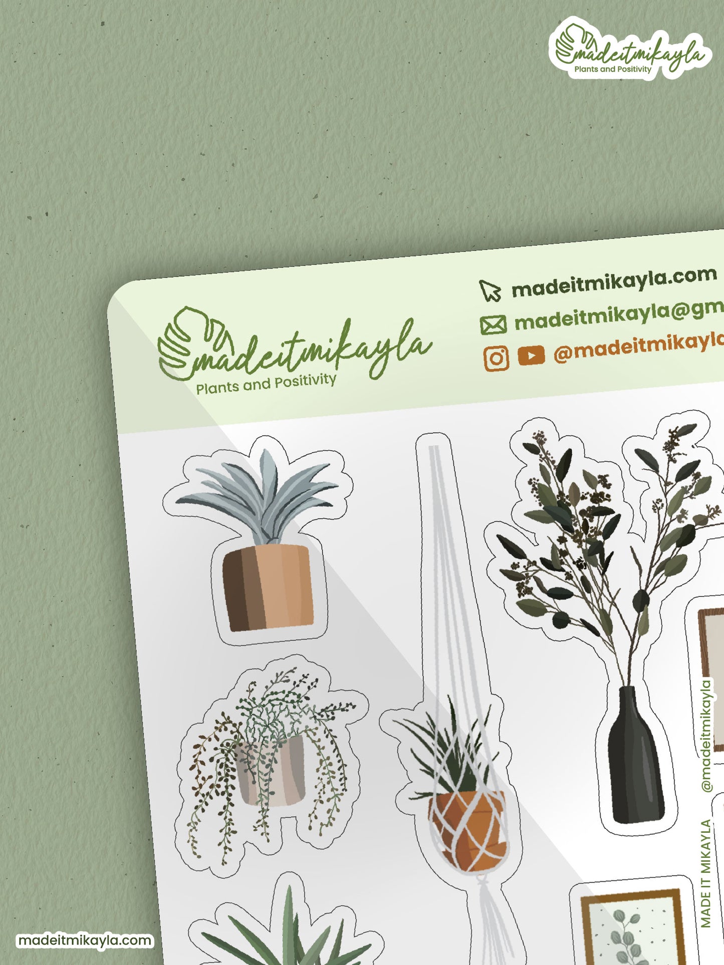 Indoor Plants 6 Sticker Sheet | MadeItMikayla