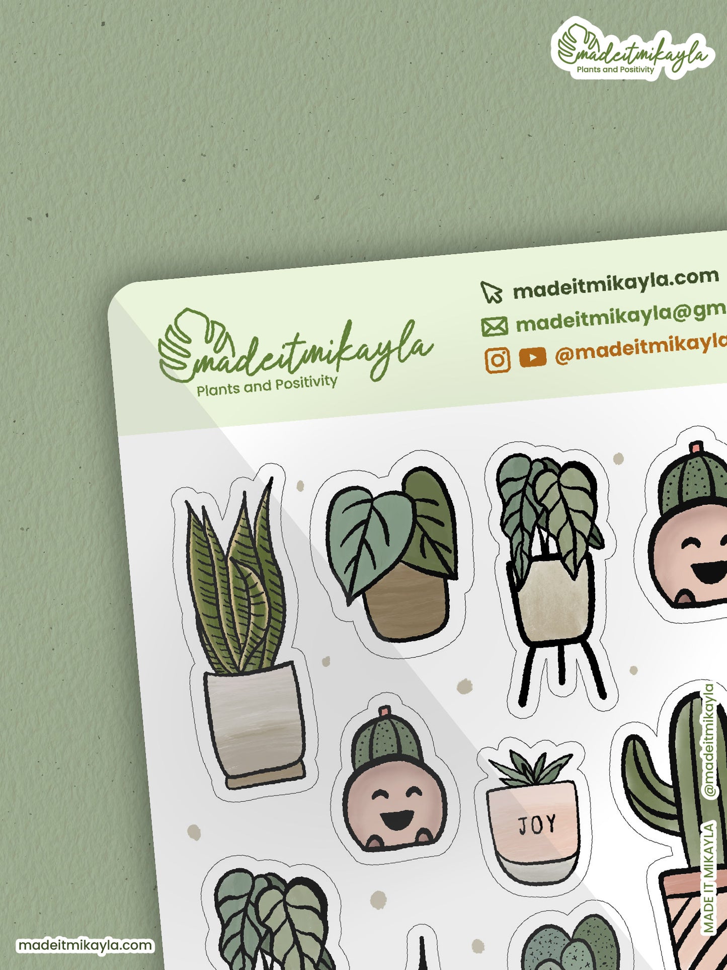 Neutral House Plants Sticker Sheet | MadeItMikayla
