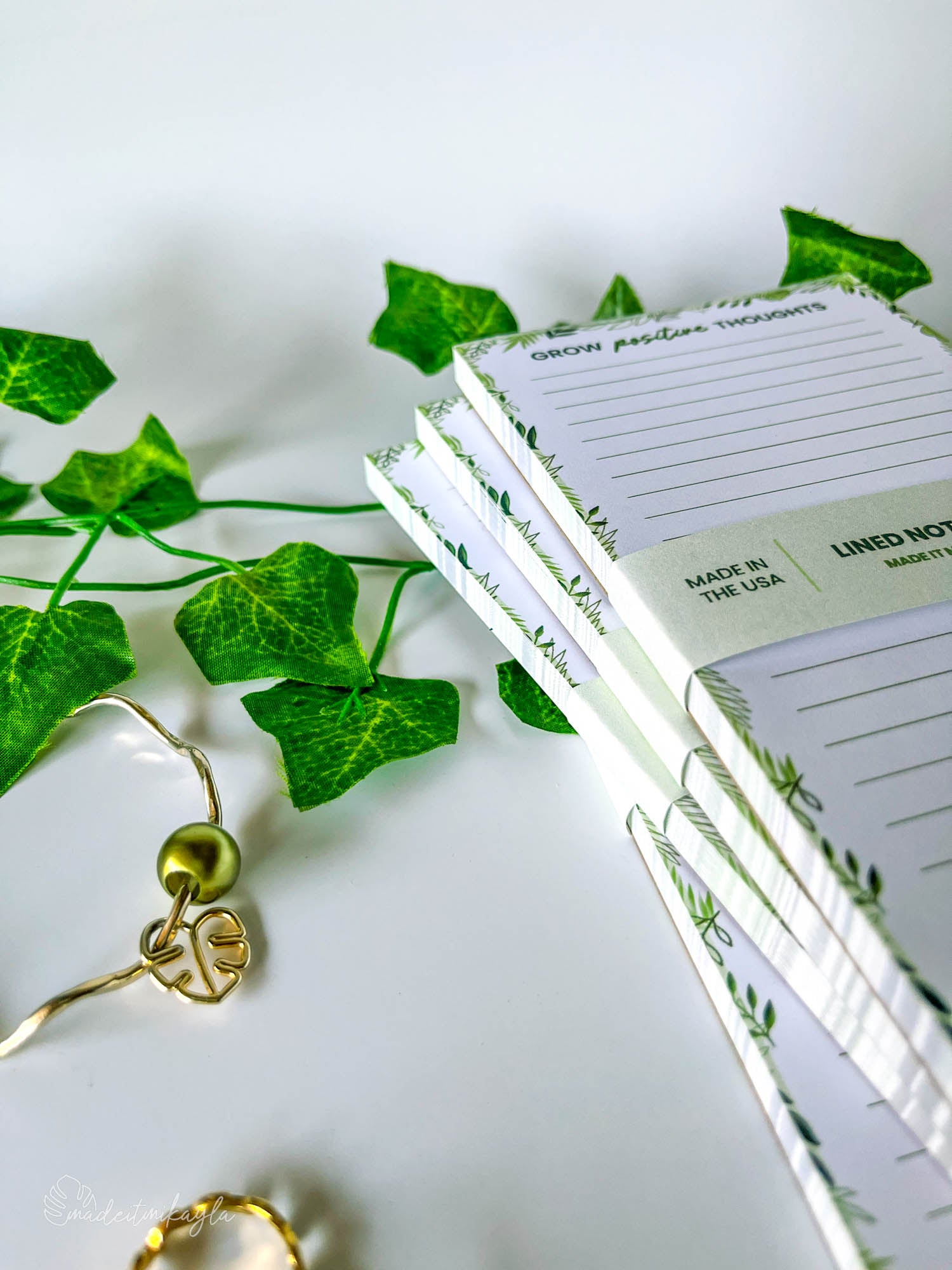 Mixed Greenery Lined Notepad | MadeItMikayla