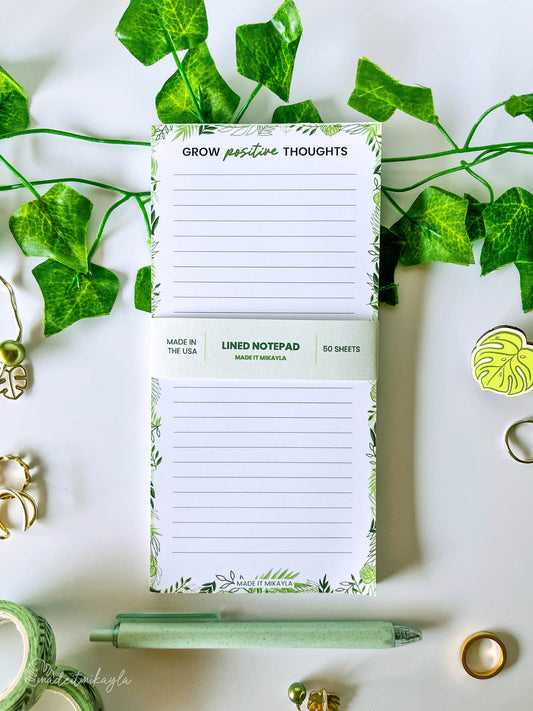 Mixed Greenery Lined Notepad | MadeItMikayla