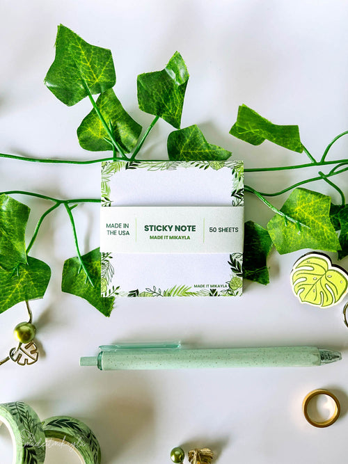 Mixed Greenery Sticky Note | MadeItMikayla